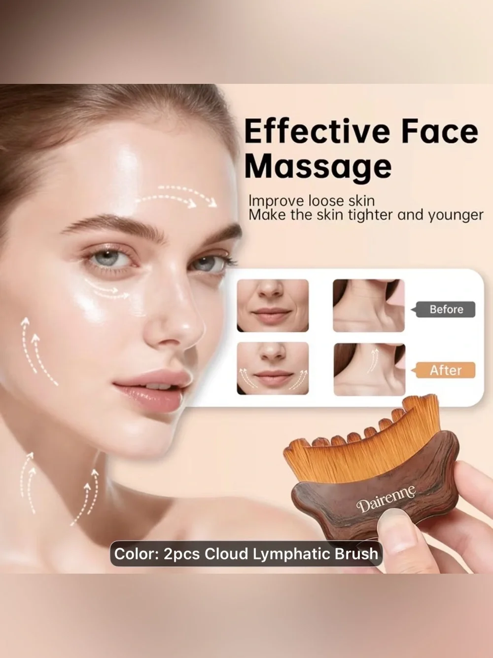 2pcs New Lymphatic Contour Face Brushes - Facial Sculpting And Anti-Puffiness To